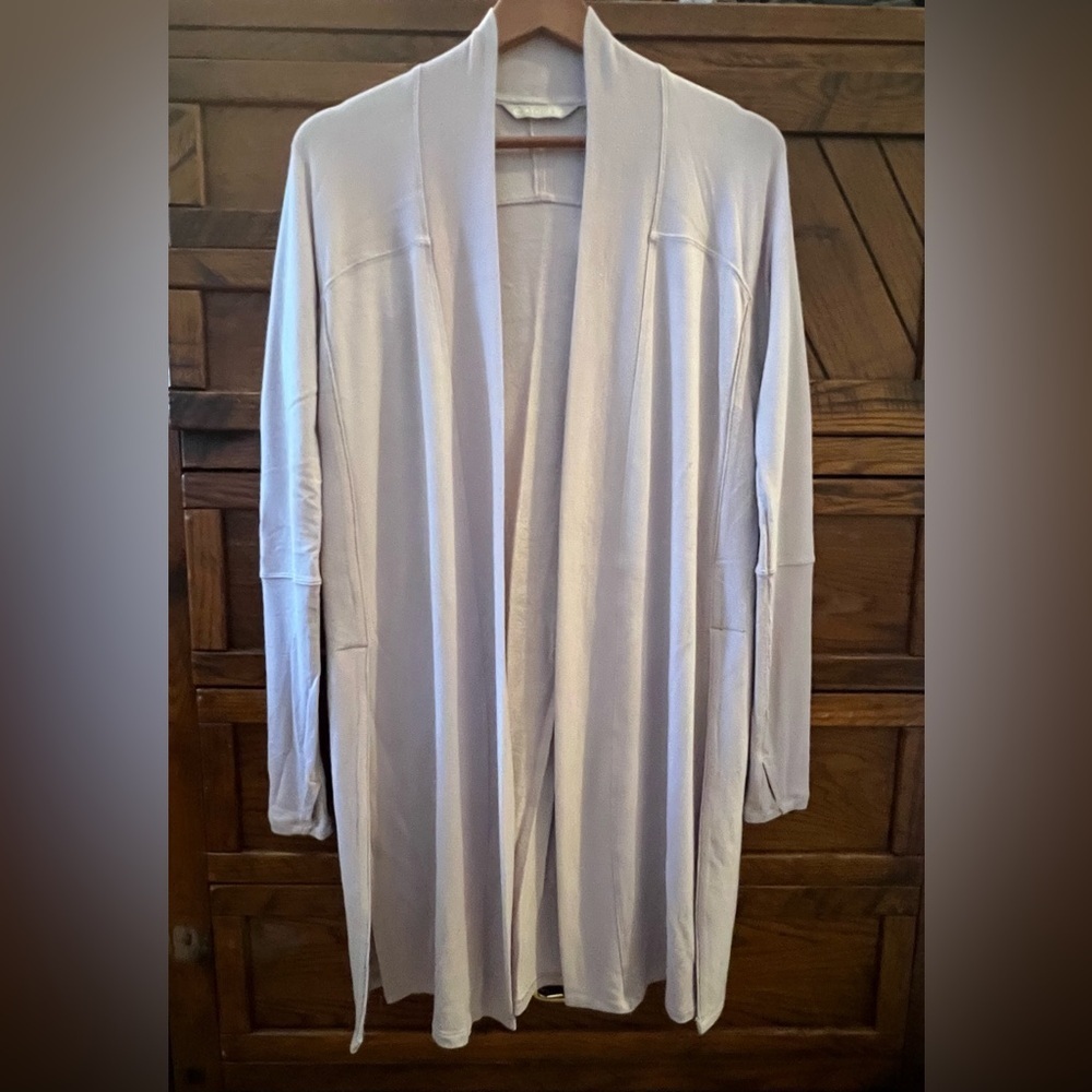 Athleta Long Open Front Oversized Soft Lilac Cardigan size XXS